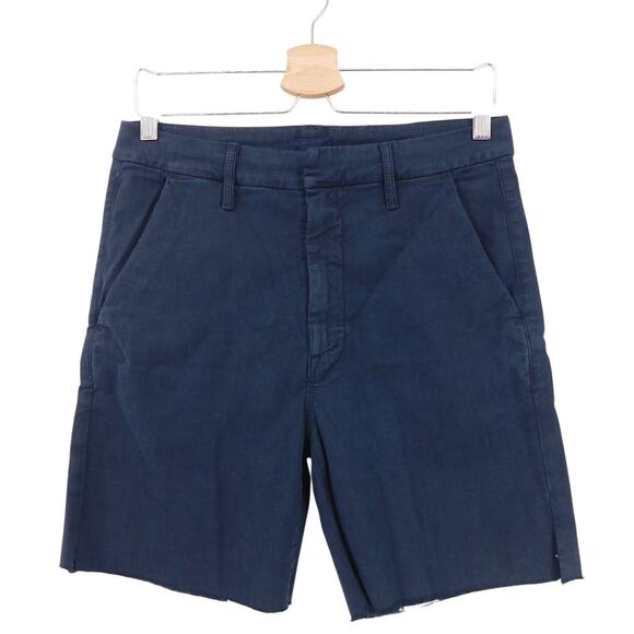 Mother Women's Navy Blue The Bermuda Prep Snippet Frayed Hem Short Size 26 - Picture 5 of 8